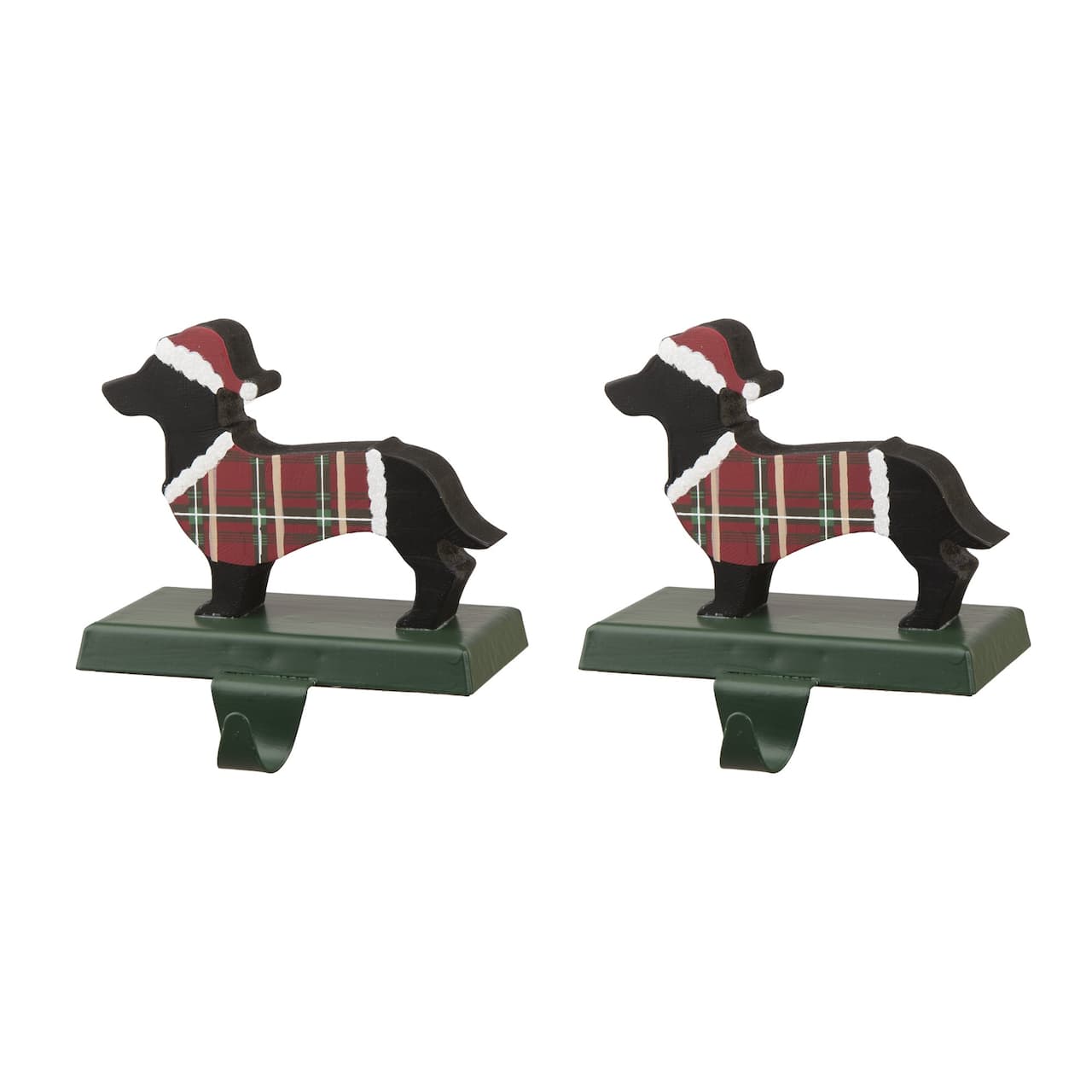 Glitzhome® 6" Wooden & Metal Dachshund Stocking Holder